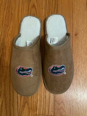 Florida Gators Brown Suede Slip-On Slippers